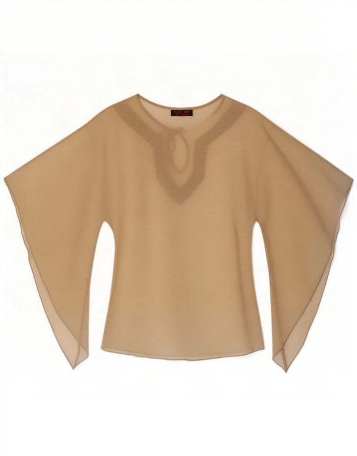Damski top Escandelle Batwing przezroczysty UK 12, średni beżowy poliester