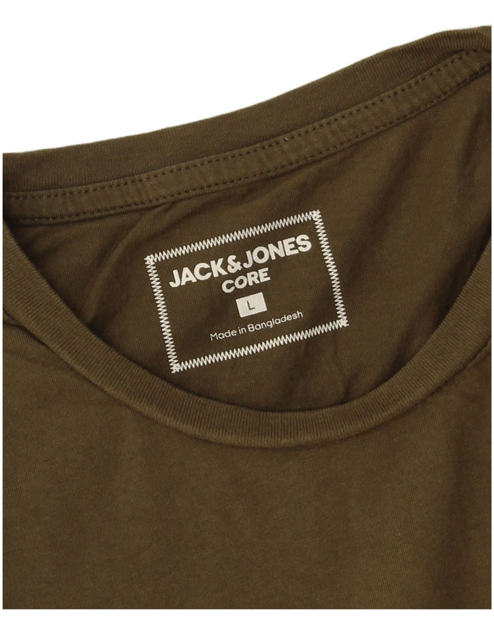 T-shirt męski Jack & Jones, duży, bawełniany khaki