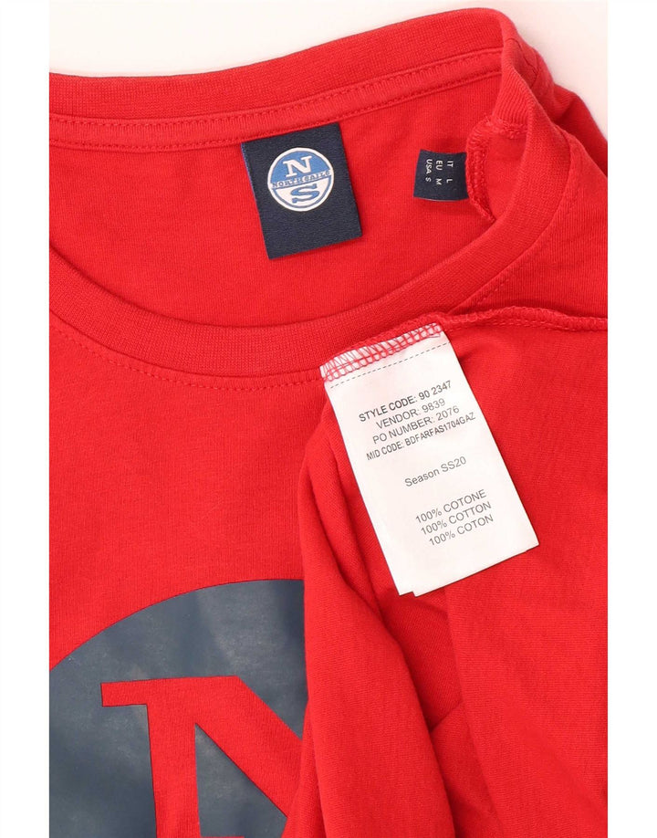 Męski T-shirt z grafiką North Sails, bawełniany, średni czerwony