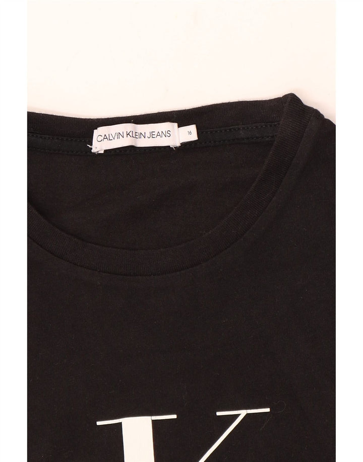Chłopięcy T-shirt z grafiką Calvin Klein Jeans, 15-16 lat, czarny