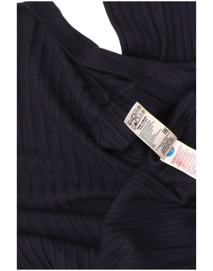 Marks & Spencer Damski sweter o przedłużonym fasonie, UK 12, średni granatowy