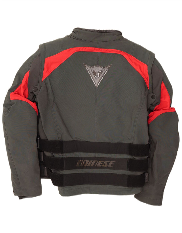 Męska kurtka wyścigowa Dainese Graphic IT 52, duży szary nylon z blokami kolorów
