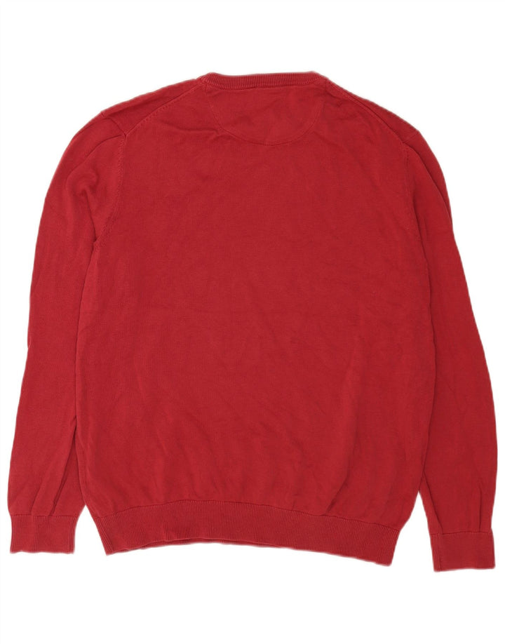 Męski sweter Timberland z okrągłym dekoltem, duży, czerwony, bawełniany