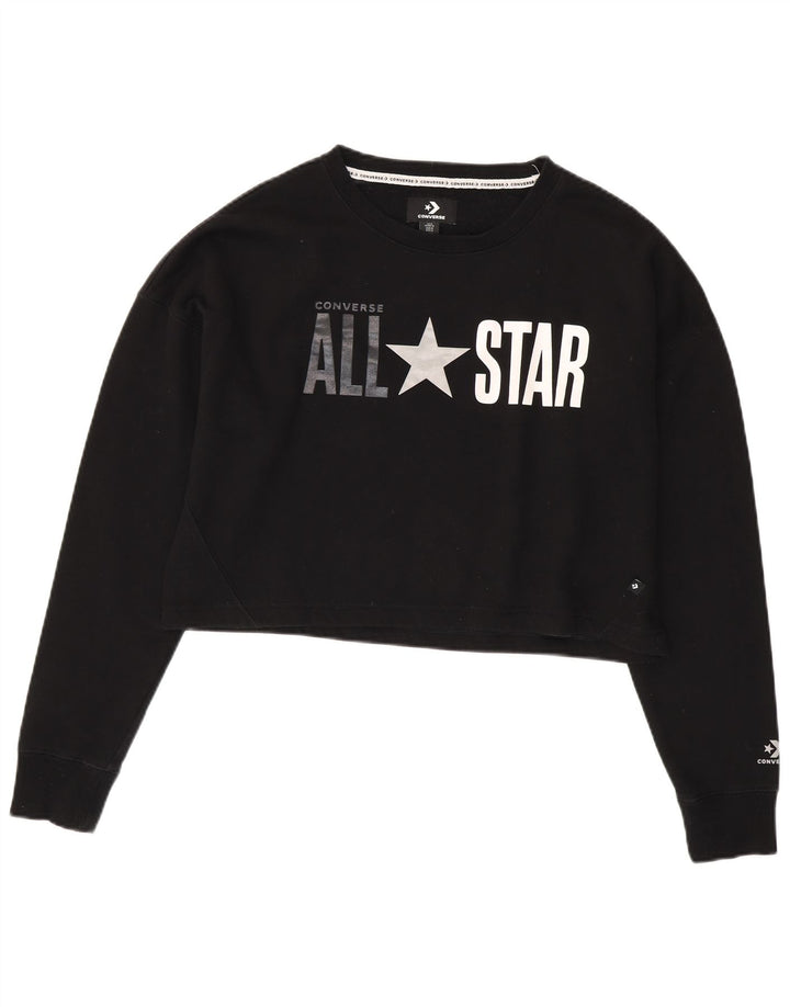 Damska bluza Converse Oversize Crop Graphic Jumper UK 14 Medium Black