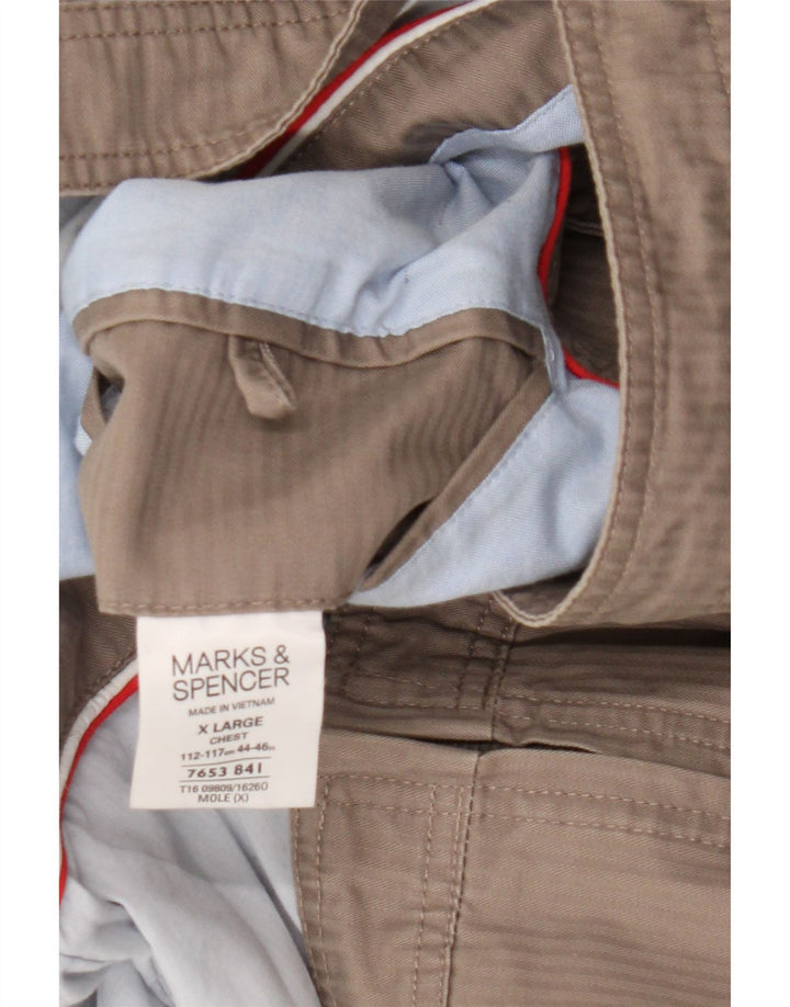 Męska kurtka bomber Marks & Spencer UK 42 XL, beżowa, bawełniana w prążki