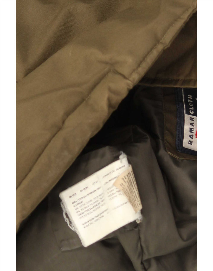 Damski ocieplany płaszcz z kapturem Woolrich UK 14, średnia bawełna khaki