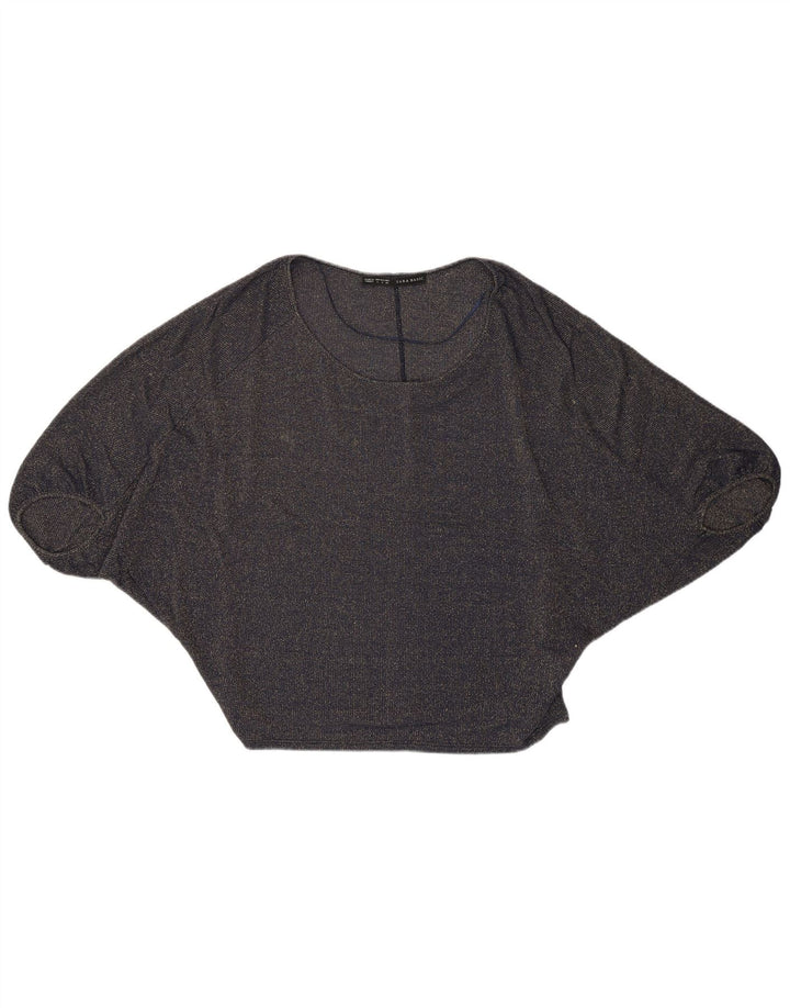 Damski krótki top Zara Batwing UK 10, mały, granatowy Cupro Modern