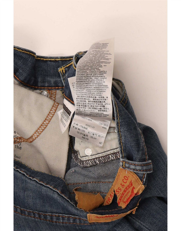 Męskie jeansy Levi's 514 Straight W34 L32 Niebieskie bawełniane