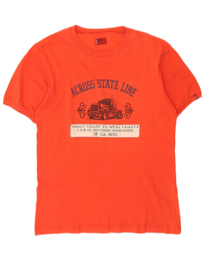 Męski T-shirt z grafiką Levi's, mały, pomarańczowy