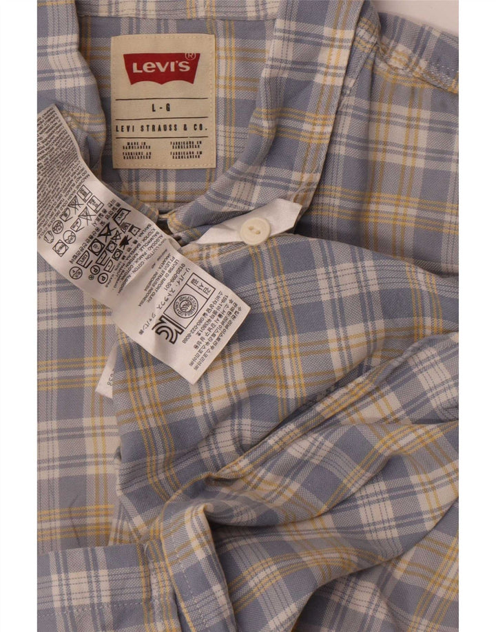 Męska koszula z krótkim rękawem Levi's, duża, niebieska, bawełniana krata