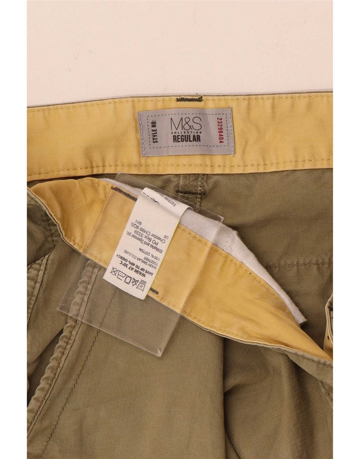 Marks & Spencer Męskie szorty cargo o regularnym kroju W36, duże, bawełniane w kolorze khaki