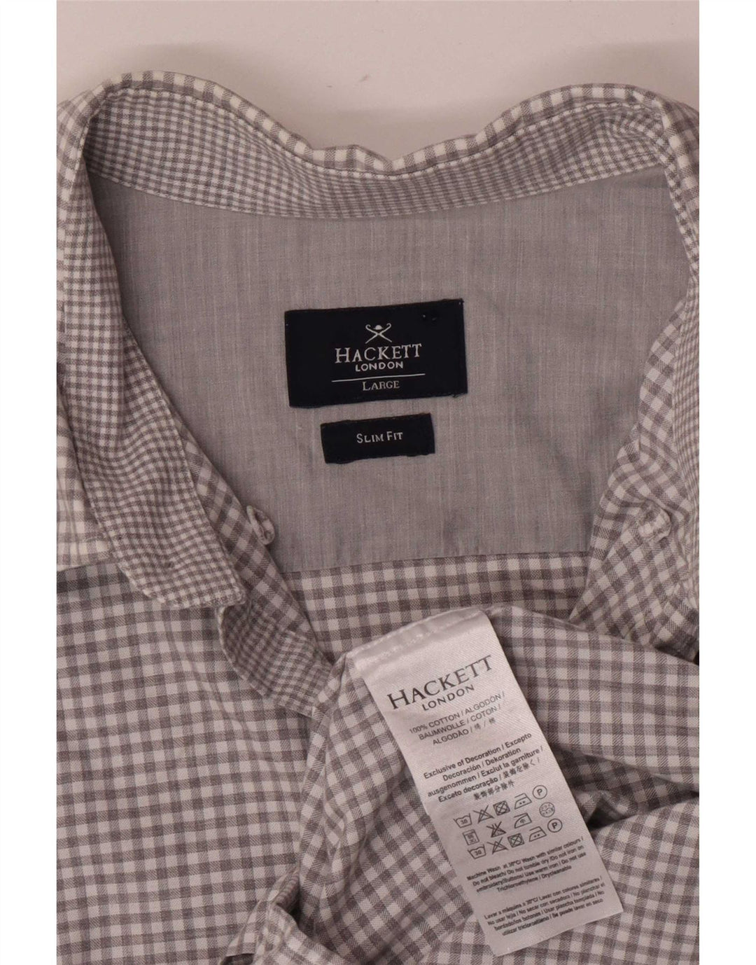 Koszula męska Hackett Slim Fit, duża, szara, bawełniana krata