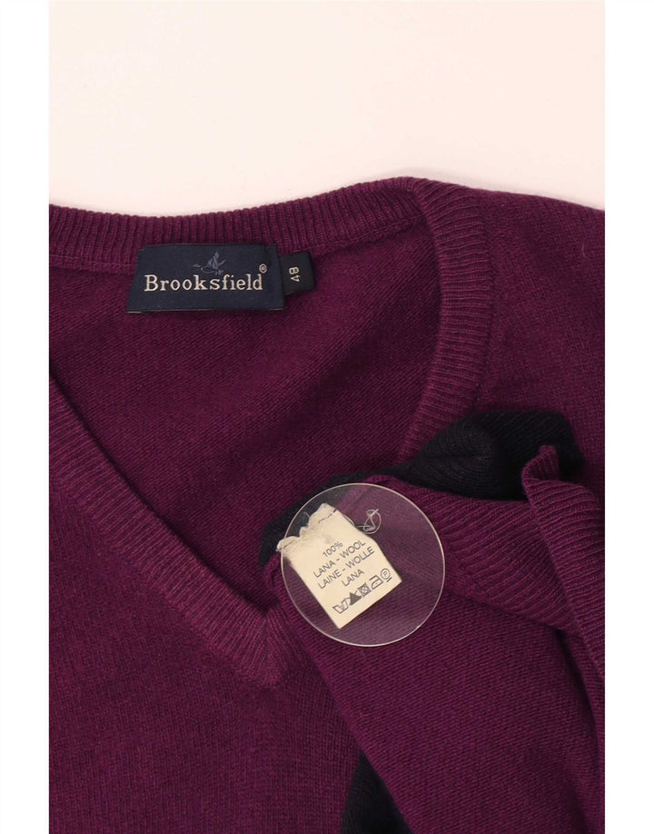 Męski sweter Brooksfield z dekoltem w szpic IT 48 Średni fiolet Argyle/Diament