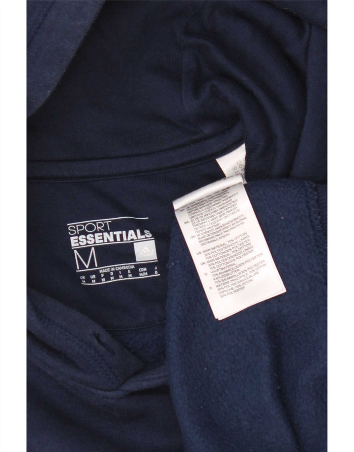 Męska bluza z kapturem Adidas, średnia, granatowa, bawełniana