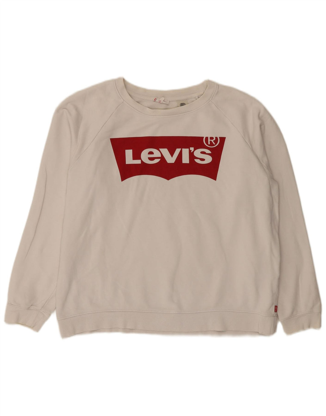 Damska bluza Levi's z grafiką oversize, UK 16, duża, biała bawełna