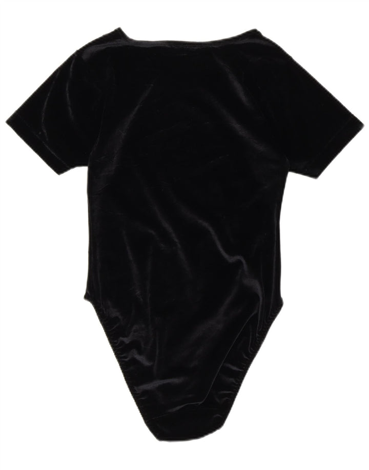 Aksamitne body MICHELLE UK 14, średni czarny poliester Paisley