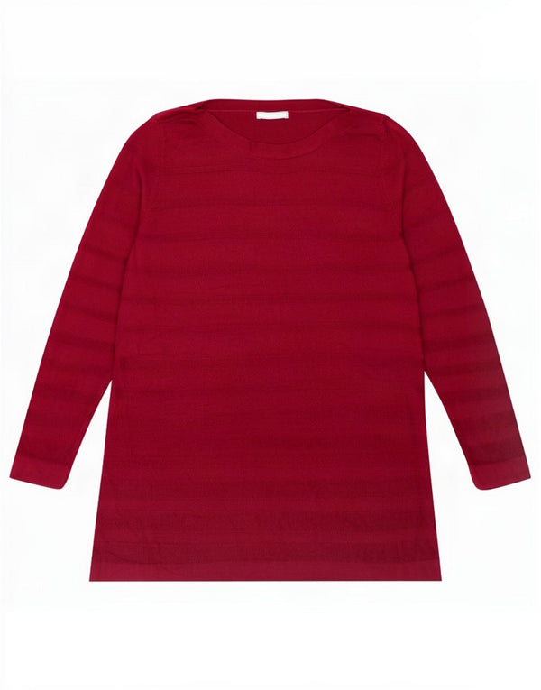 Marks & Spencer Damski top z długim rękawem UK 22 3XL Burgundowy akryl