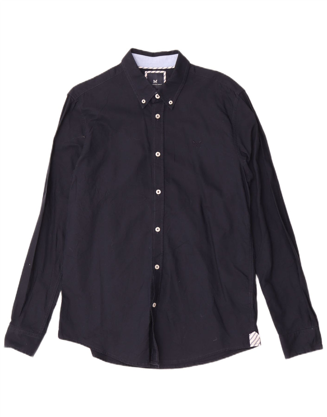 Crew Clothing Męska koszula slim fit, średnia, granatowa, bawełniana