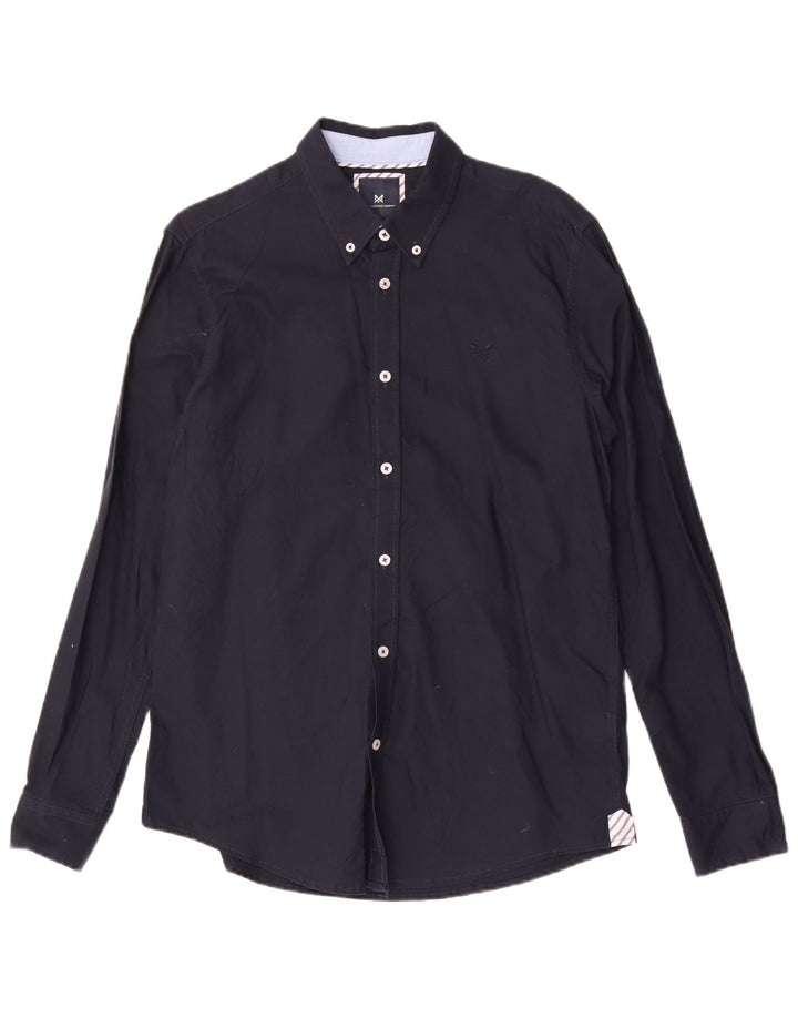 Crew Clothing Męska koszula slim fit, średnia, granatowa, bawełniana