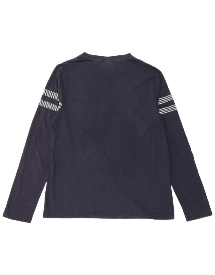 Top damski z długim rękawem ELLESSE UK 16, duży, bawełniany w granatowe paski