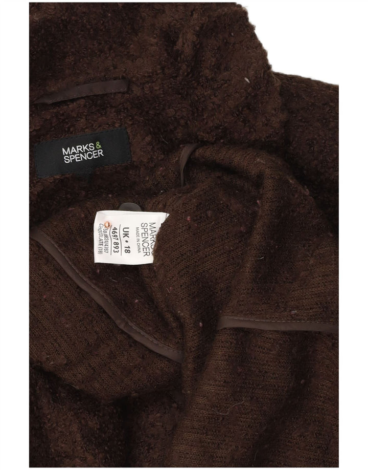 Marks & Spencer Damski sweter kardigan UK 18 XL Brązowy Akryl