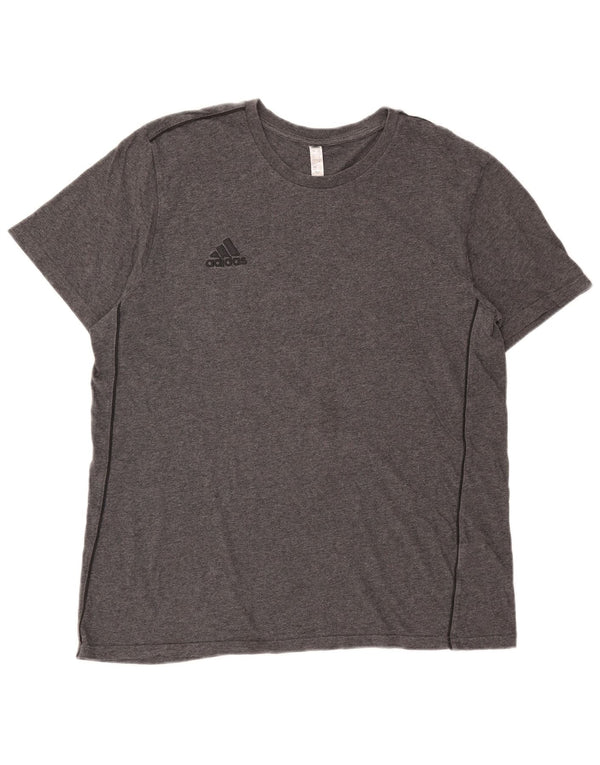Adidas Męski T-shirt Top Duży Szary Bawełniany