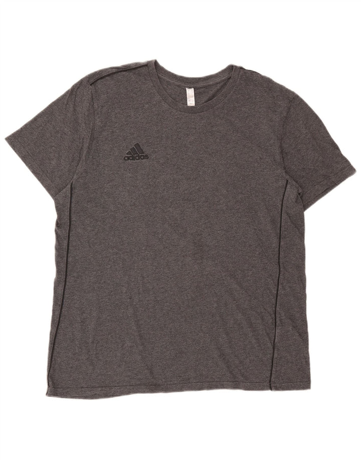 Adidas Męski T-shirt Top Duży Szary Bawełniany