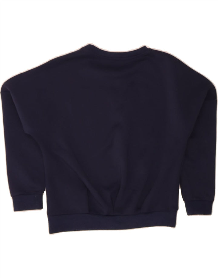 GUESS Girls Abstract Pattern Sweatshirt Jumper 7-8 Years Navy Blue Heart Vintage Guess and Second-Hand Guess from Messina Hembry 
