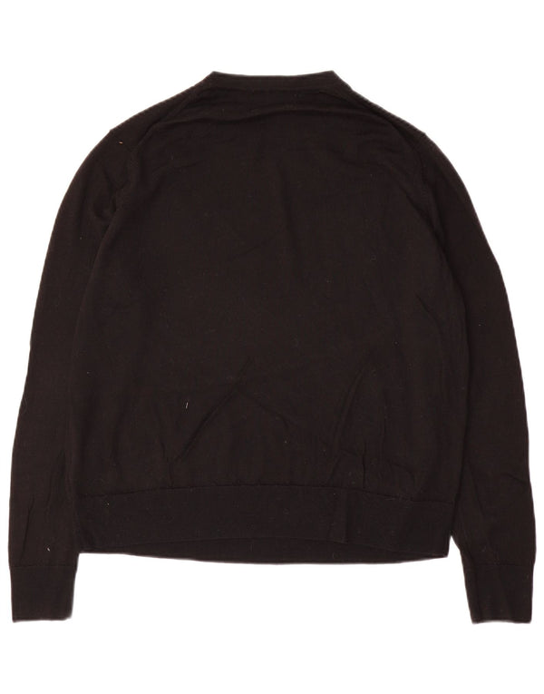 Marks & Spencer Damski sweter z okrągłym dekoltem UK 14, duży, czarny, wełniany