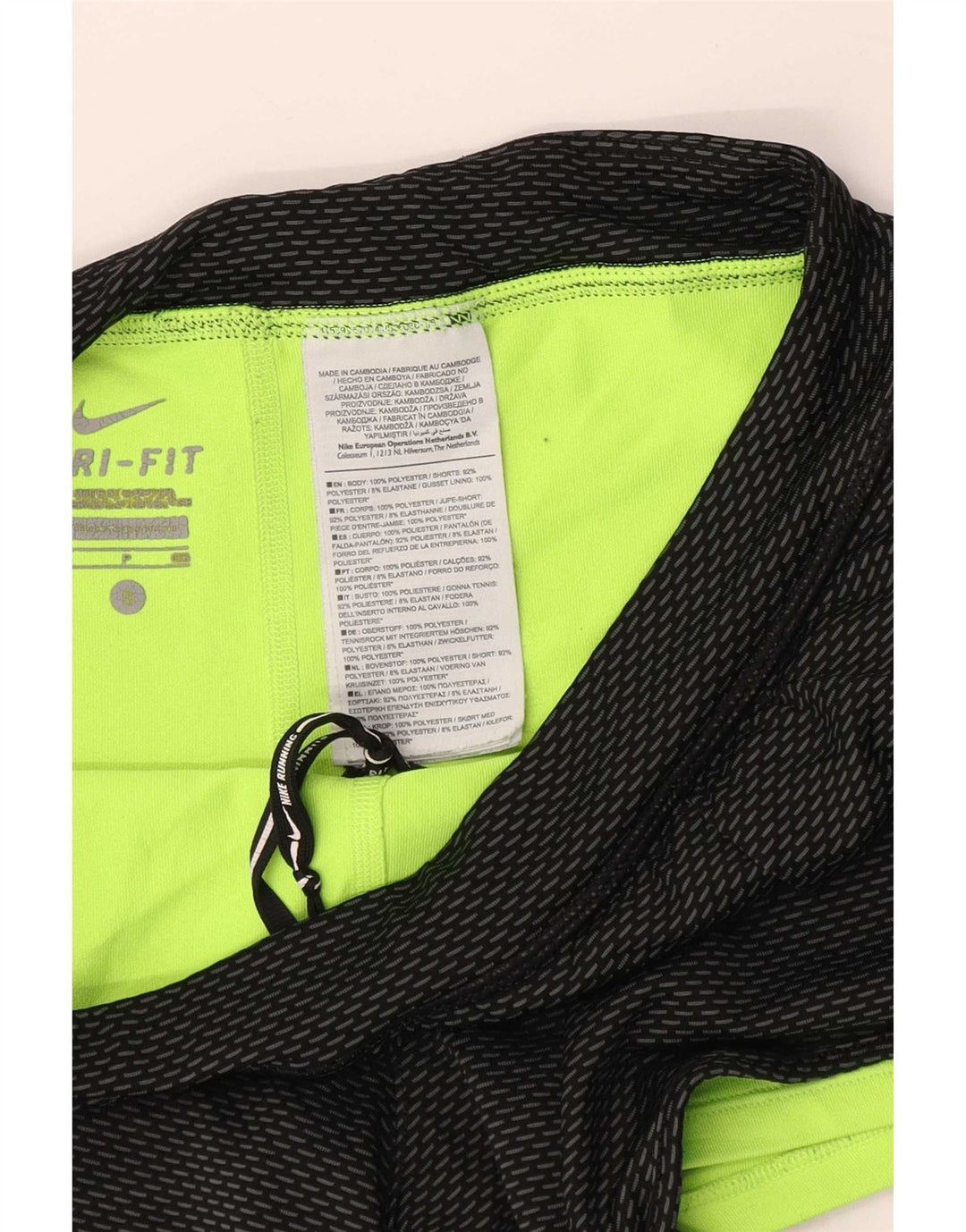 Damskie spodenki sportowe Nike Dri Fit UK 8, małe, czarne, poliestrowe
