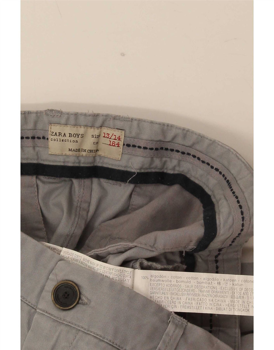 Spodenki Chino chłopięce Zara 13-14 lat W30 Szara bawełna