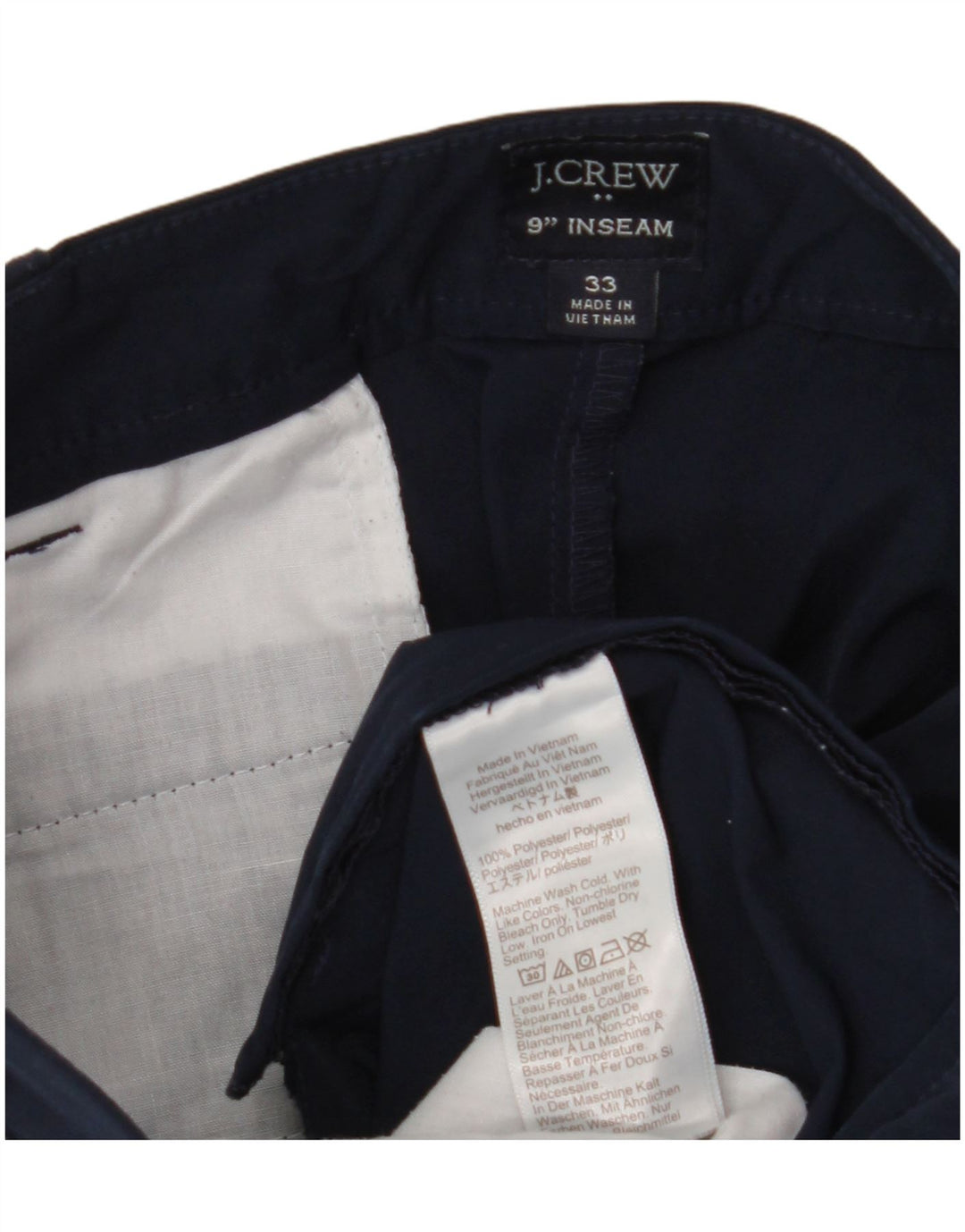 Męskie spodenki Chino J. CREW W33 Średni granatowy poliester