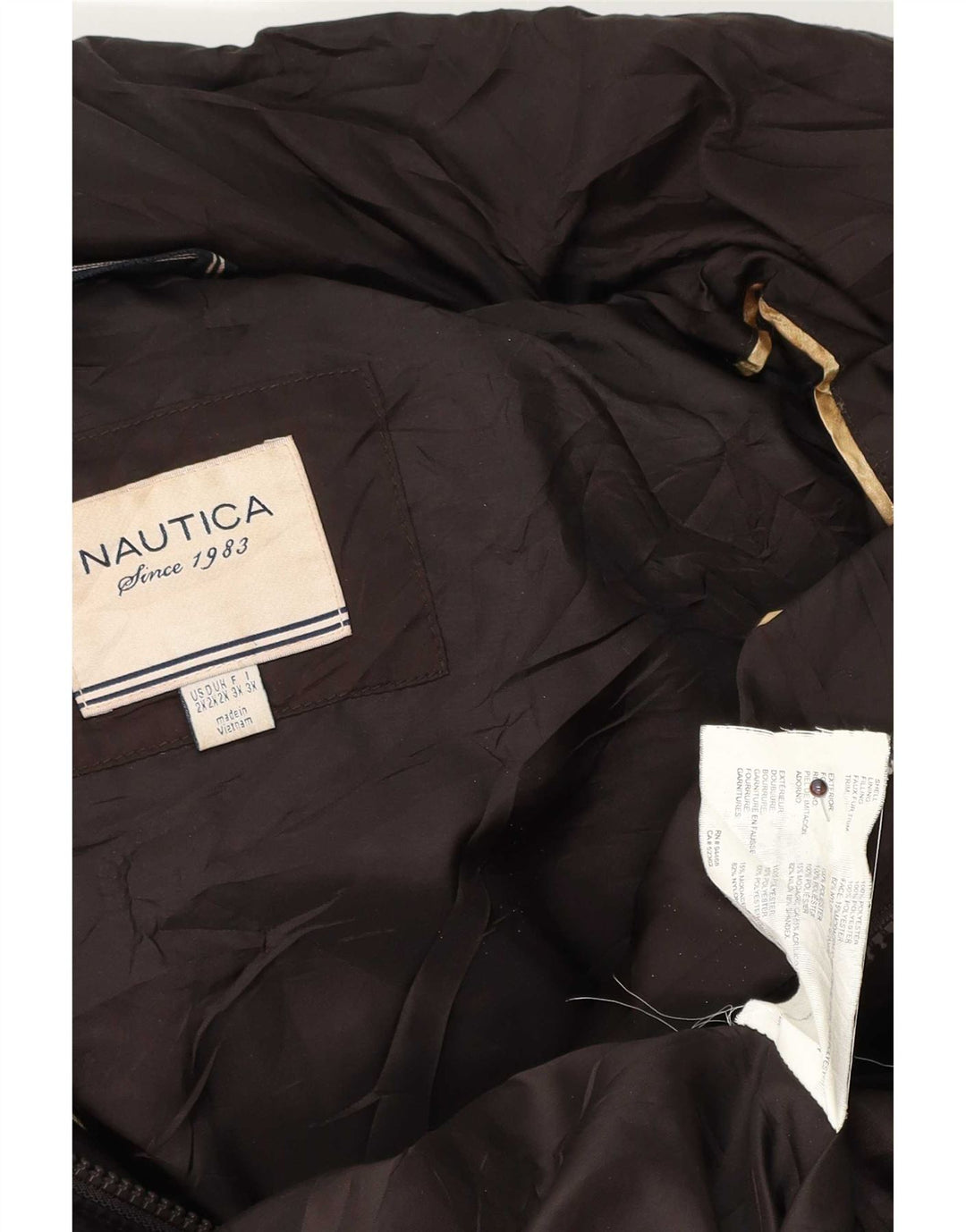 Damska ocieplana kurtka z kapturem Nautica UK 20 2XL Brązowy poliester