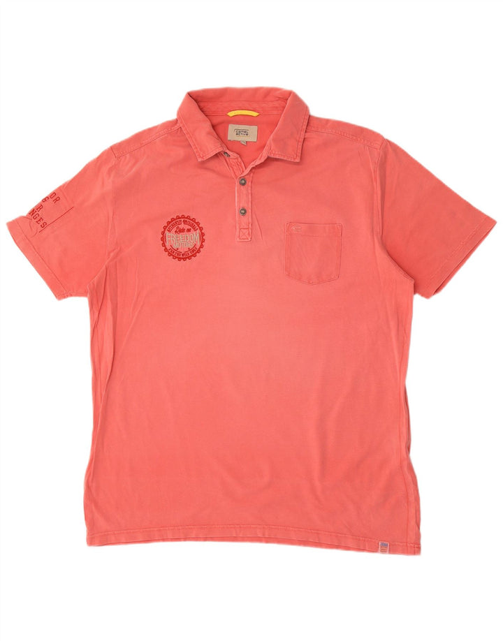 Męska koszulka polo Camel Active z grafiką 2XL w kolorze różowym