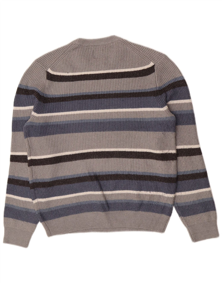 Marks & Spencer Męski sweter z okrągłym dekoltem, duże, wielokolorowe paski