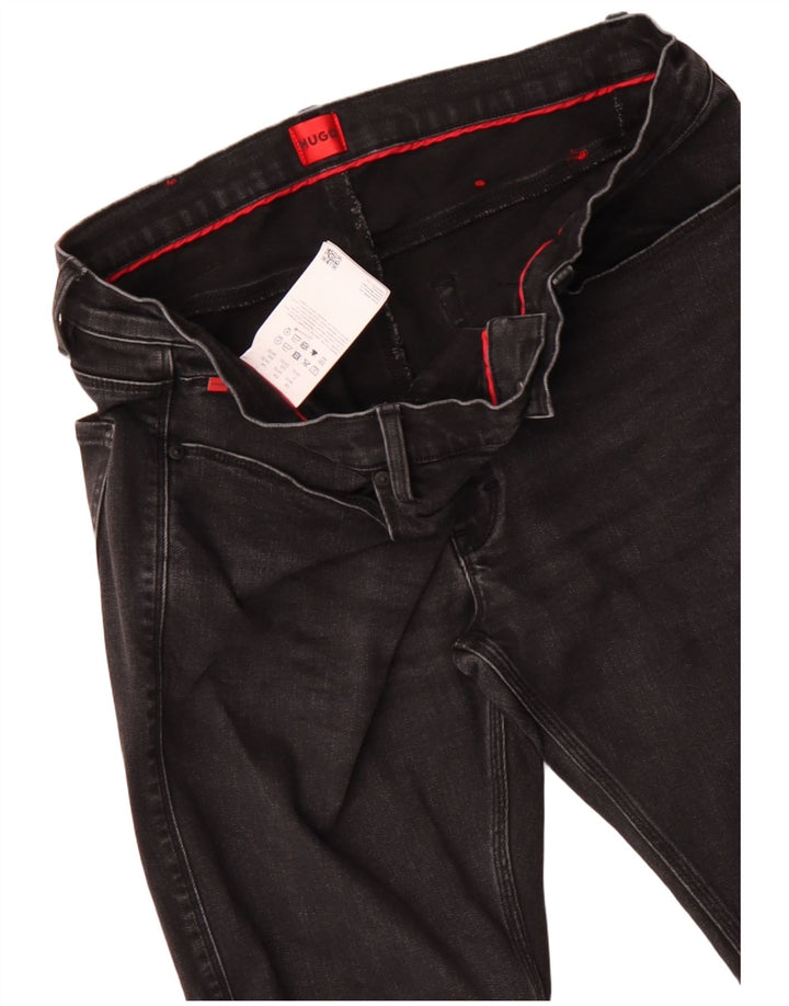 Męskie jeansy slim HUGO BOSS W34 L32 Czarne bawełniane