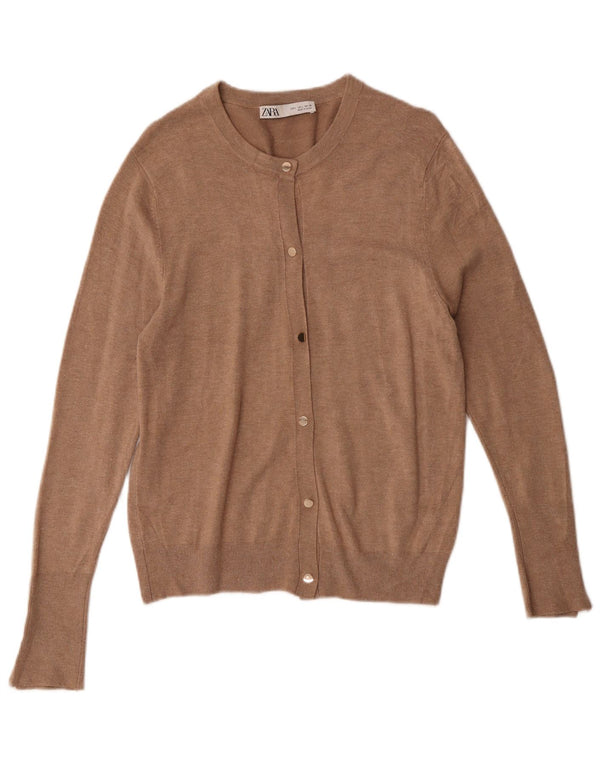 Sweter damski Zara Cardigan UK 14, duży, brązowy