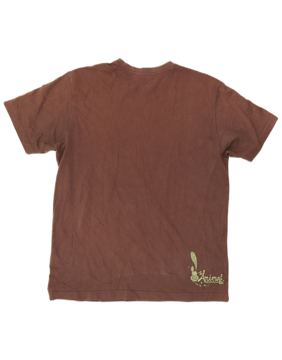 Męski T-shirt z grafiką zwierzęcą, duży, brązowy, bawełniany