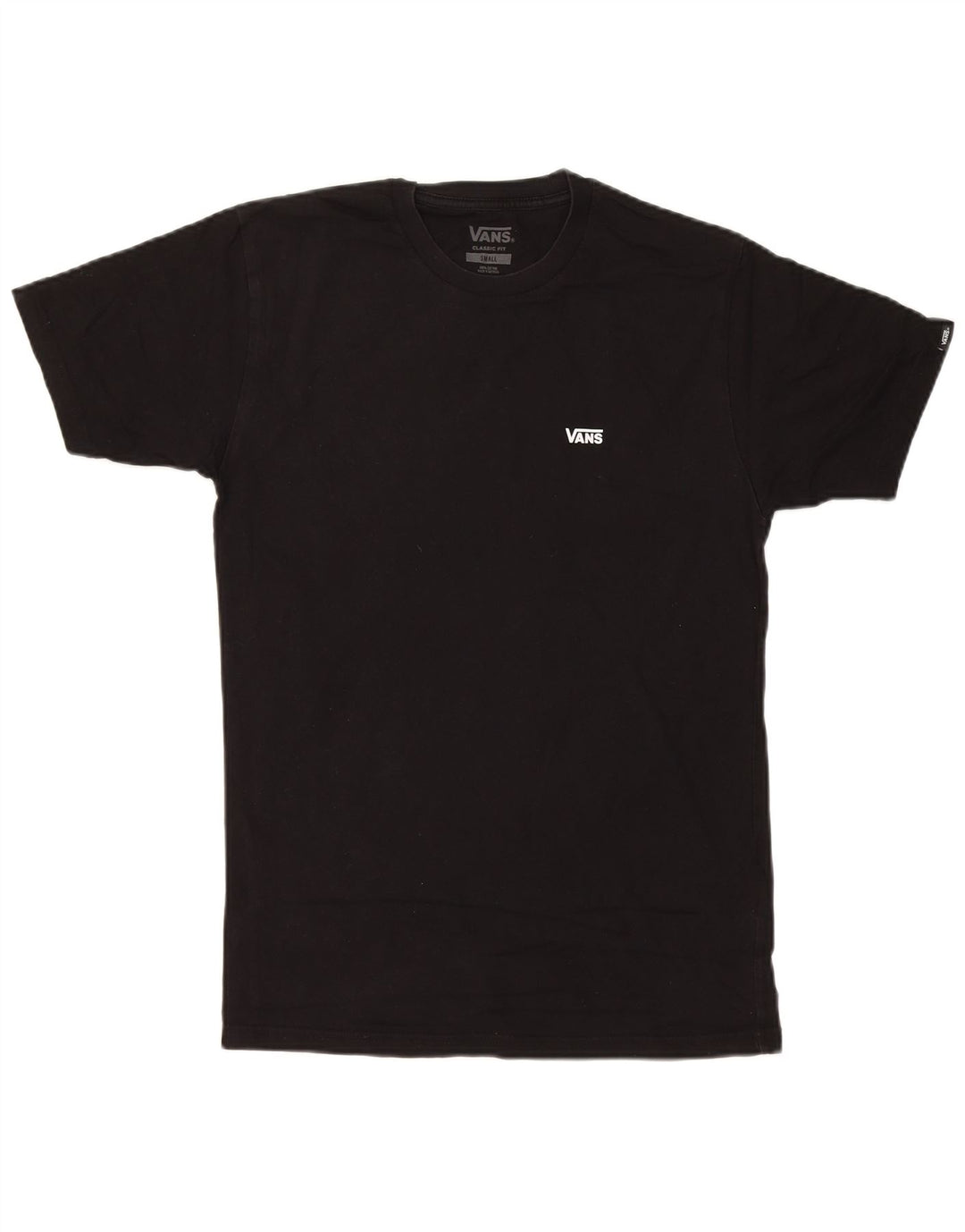 VANS Mens Classic Fit T-Shirt Top Small Black Cotton