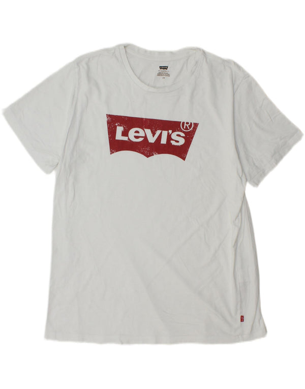 Męski T-shirt z grafiką Levi's, duży, biały, bawełniany