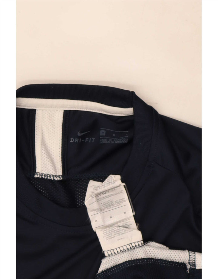 Męska koszulka Nike Dri Fit Top, średni granatowy poliester z blokami kolorów
