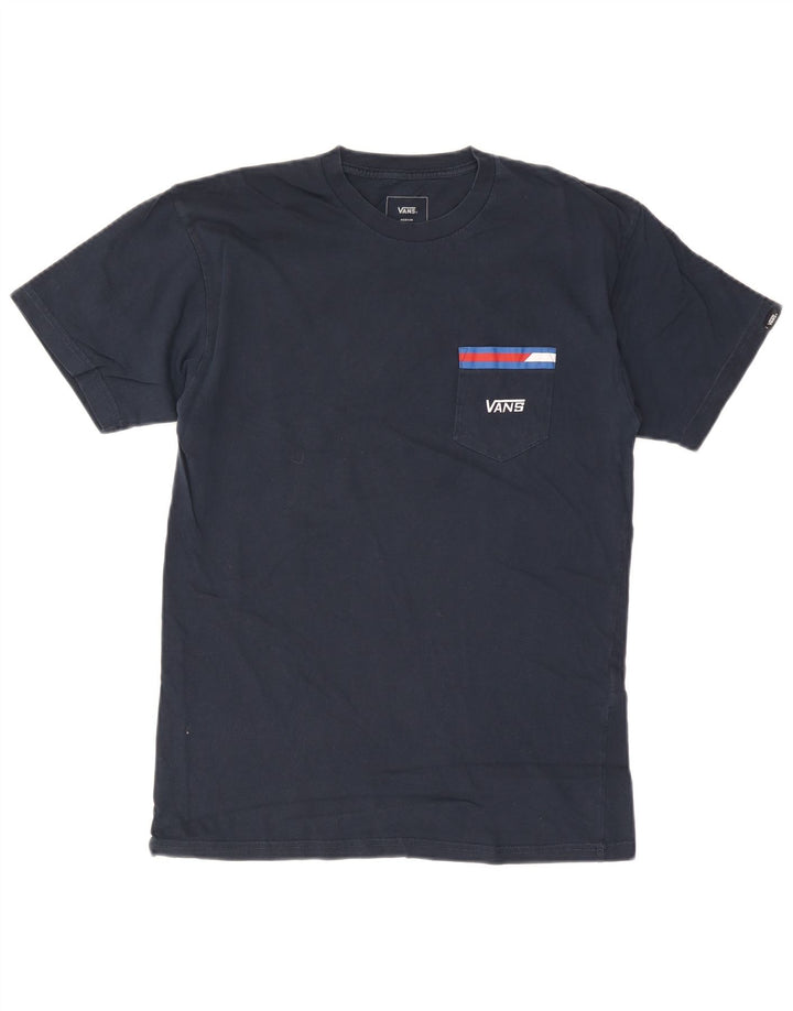 T-shirt męski VANS o klasycznym kroju, średni, granatowy, bawełniany