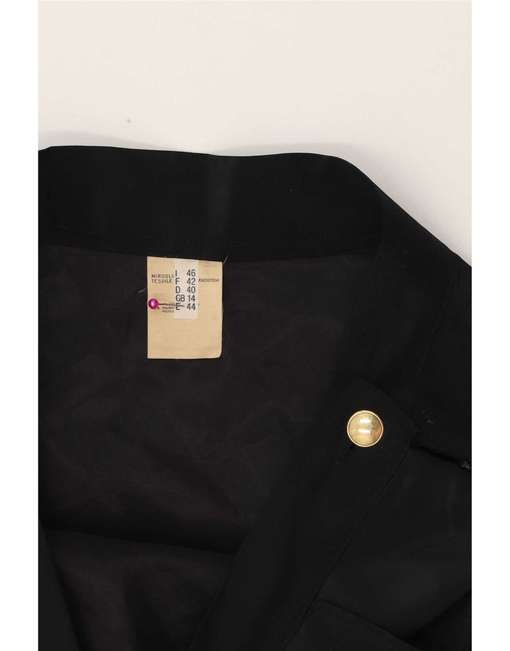 Damska plisowana spódnica midi w stylu vintage UK 14 Medium W30 Czarny poliester