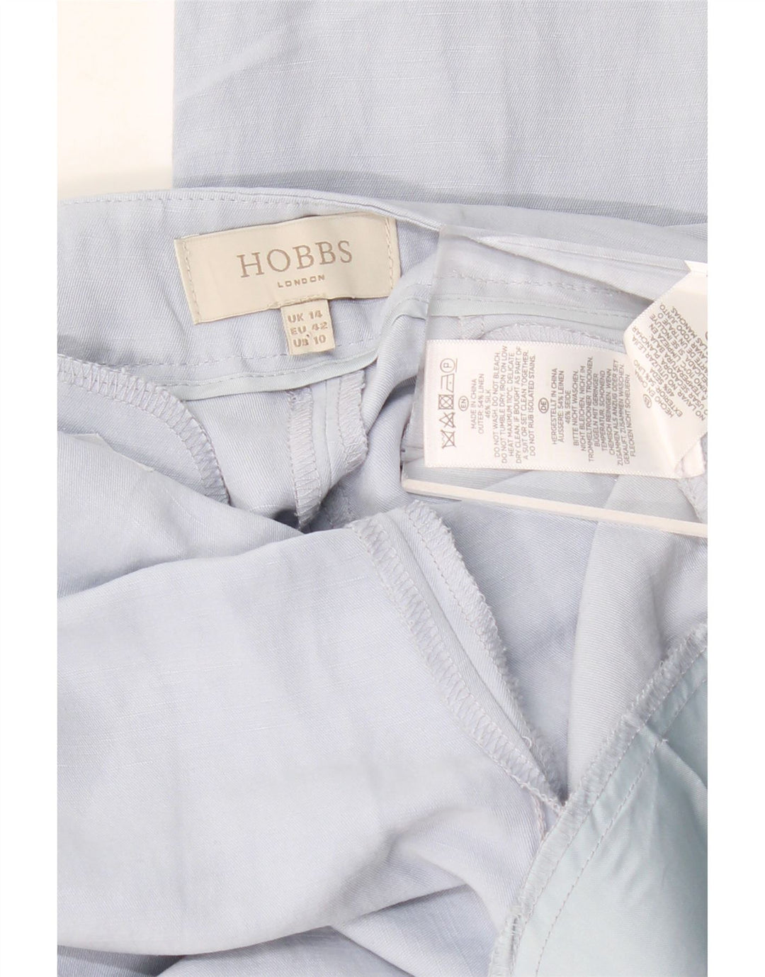 Damskie zwężane spodnie Chino z wysokim stanem HOBBS UK 14 Large W34 L28 Niebieskie