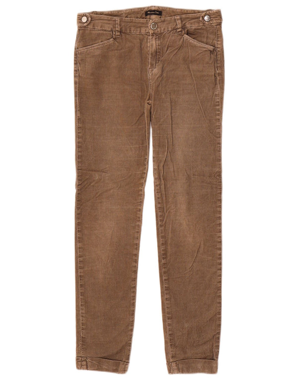 Spodnie sztruksowe Massimo Dutti Damskie EU 36 XS W26 L28 Brązowe w jodełkę