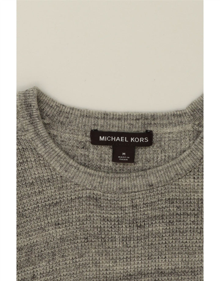 MICHAEL KORS Womens Crew Neck Jumper Sweater UK 14 Medium Grey Flecked Vintage Michael Kors and Second-Hand Michael Kors from Messina Hembry 