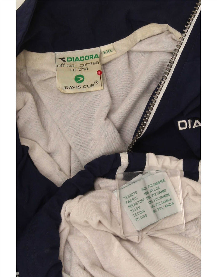 Męska kurtka dresowa Diadora 2XL Granatowy Nylon z blokami kolorów