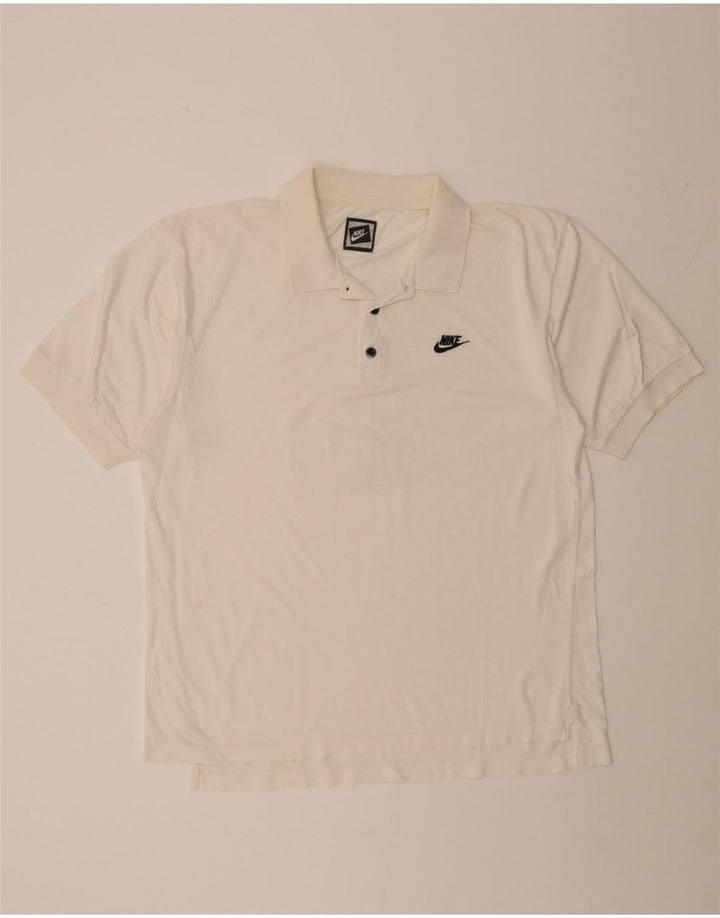 NIKE Mens Polo Shirt XL White Vintage Nike and Second-Hand Nike from Messina Hembry 