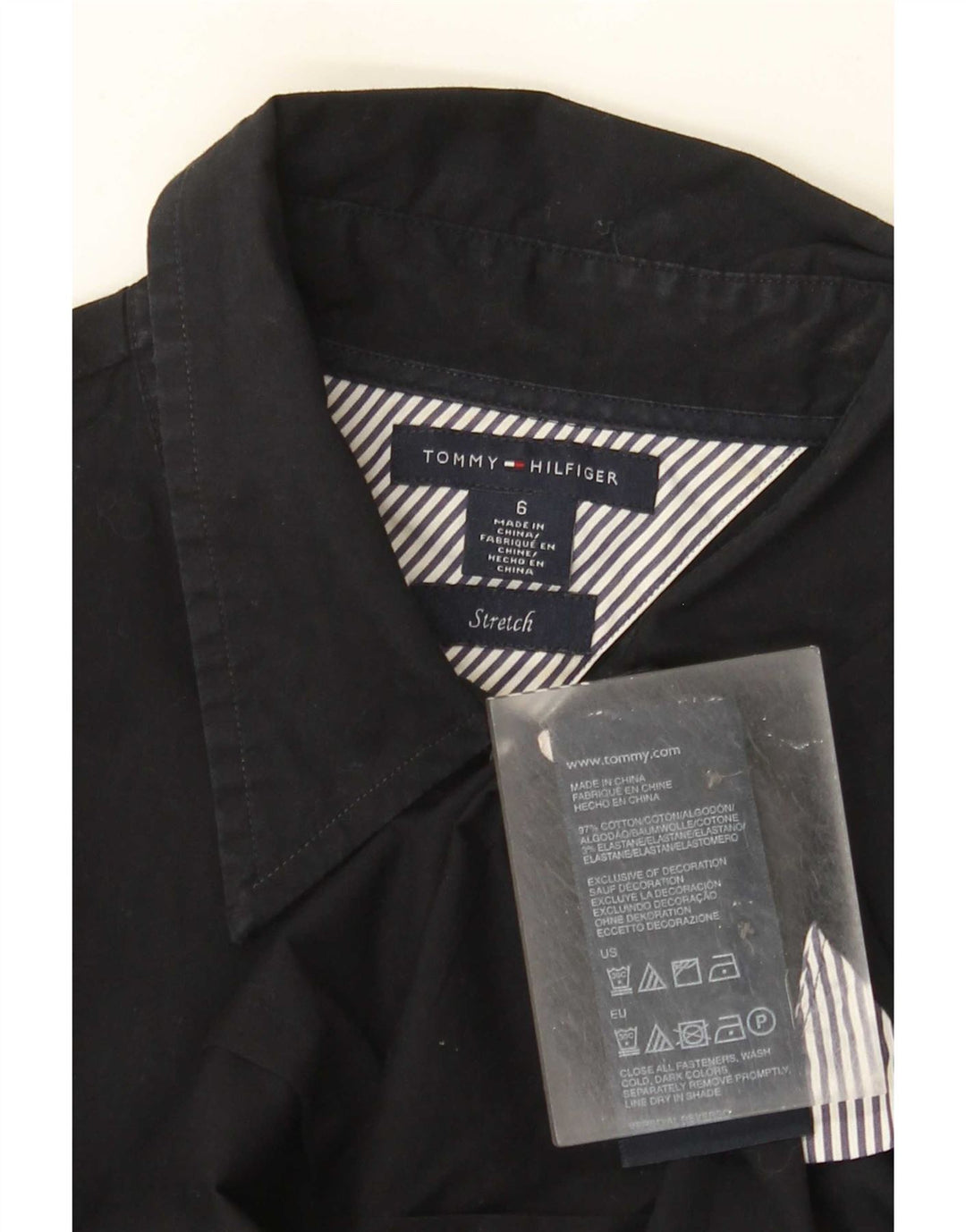 Koszula damska Tommy Hilfiger US 6, średnia czarna, bawełniana