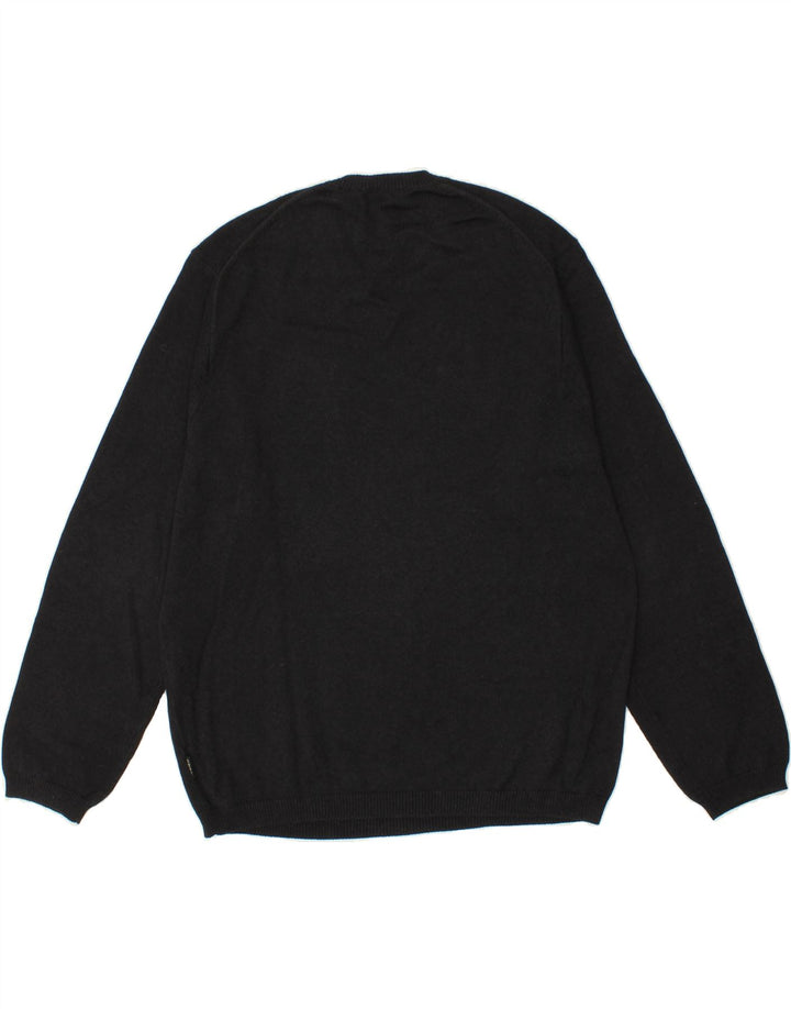 IZOD Mens V-Neck Jumper Sweater Large Black Cotton Vintage Izod and Second-Hand Izod from Messina Hembry 
